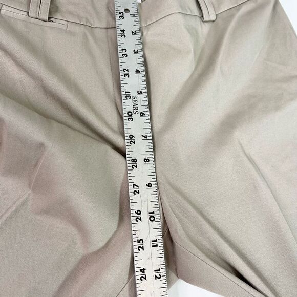 Chico's Pants The Ultimate Fit Crop Womens Medium Tan Flat Front NEW Belt Loops - Picture 4 of 12